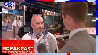 Cameron Walker speaks to Ballater butcher on Victoria Week