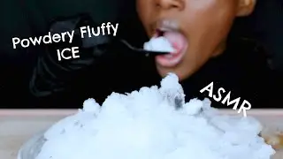 ASMR White Fluffy Powdery Ice - Satisfying Ice Eating ASMR *Ice Chewing Sounds No Talking* ASMR Girl