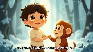 TINKU AOUR MOMO KA MAGIC CLOCK🐒⏰#CartoonAdventure #KidsContent #FriendshipMagic #RainbowClock #magic