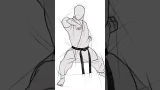 Drawing Mae empi uchi in Fudo dachi