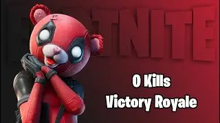 Fortnite Solo win with 0 Kills with Cuddlepool Skin.