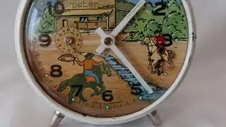 Early Peter German Alarm Clock Animated Moving Horse Key Wind