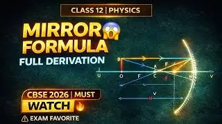 Mirror Formula Full Derivation 😱 | Ray Optics Class 12 Physics | CBSE 2026