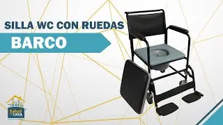 Silla WC con ruedas   Con tapa, respaldo, reposabrazos y reposapiés   Modelo  Barco   Mobiclinic