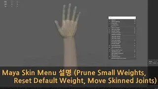 Maya Skin Menu 설명 ( Prune Small Weights, Reset Default Weight, Move Skinned Joints )