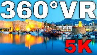 360&deg; VR Kyrenia Harbor Walking Virtual Tour North Cyprus 5K Virtual Reality HD 4K