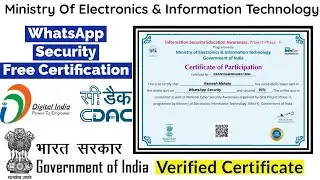 WhatsApp Security Free Certification | Free Government Certificate | Free Certificate