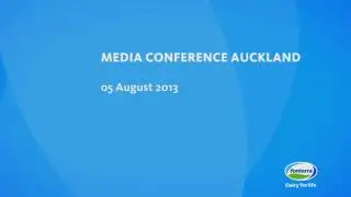 Whey Protein Recall: 5 August 2013 Auckland media conference
