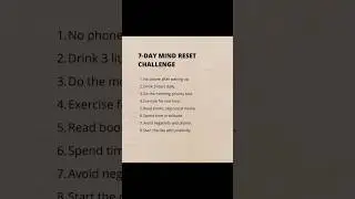 7-Day Mind Reset Challenge (Transform Your Mental Health In A Week)