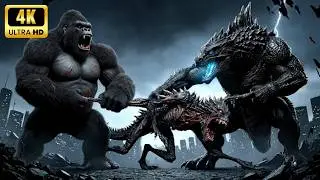 Unbelievable Chaos: Godzilla Invades Land with Atomic Fury Toward King Kong