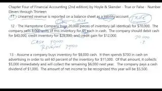 Joe Hoyle Chapter Four Financial Accounting True False Questions