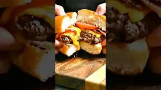 POV Build a half pound angus bacon cheese burger build asmr fast moving Zach Choi style #shorts