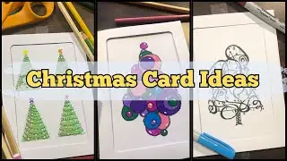 ✨3 Easy Christmas Cards | Simple Shapes, Bold Colors & Holiday Drawing Ideas