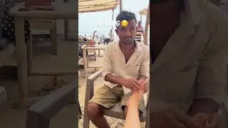 Foot massage by the beach, only in India 🇮🇳 #shorts #massage #beach #goa