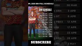 SRH FULL SCHEDULE IPL 2025 #shorts