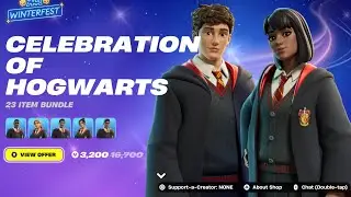 Fortnite gameplay of the Celebration Of Hogwarts Bundle (Hogwarts Legacy) (Harry Potter)