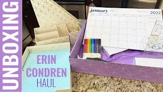 Erin Condren Haul of Desk Accessory Set, Monthly Deskpad, Felt Tip Markers  and Plastic Poly Folders
