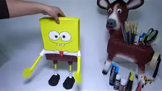 DIY-Como hacer [BOB ESPONJA] SPONGE BOB con cartón