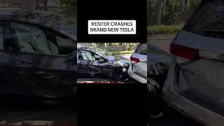 #shorts RENTER CRASHES BRAND NEW TESLA #crash#renter#turo#caughtoncamera#dashcam#baddrivers#for