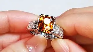 Namibian Vivid Orange Tourmaline Ring  at 5.01 carats by Kat Florence KF08807