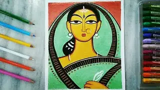 Jamini Roy painting using Oil pastel
