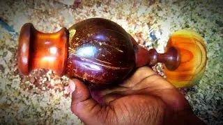 wood turning- coconut shell and wood turning flower vase#wood #woodturning #new #coconut #ideas