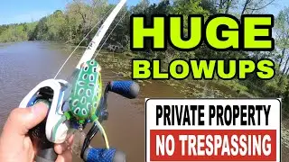 SNEAKING into PRIVATE POND (HUGE BLOWUPS)