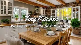 Tiny Kitchen, Big Impact: Fall Farmhouse DIY with Neutral Warmth & Vintage Charm