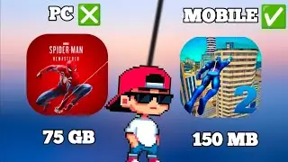 Spiderman like game at mobile 📱 😱.//low mb download //free mobile game 🎮//