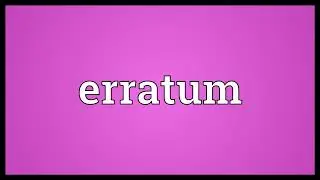 Erratum Meaning