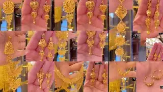 Beautiful gold Necklace Earrings sets 2023 | Gold Studs Designs |Indhus Jewellery collection