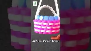 Recycle Plastic Bottle Caps To Make Beautiful Colorful Flower Pots #shorts #plasticbottlecaps #caps