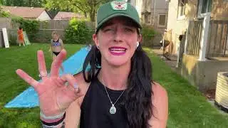 Review of the Sloosh Huge Water Slide. #backyardfun #foundonamazon #summerfun