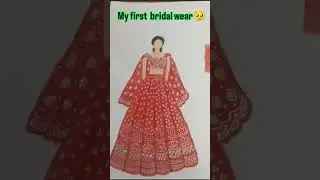 Bridal Wear Illustration 🎨✨ | Hand Made Bridal Lehenga Drawing | Illustration Class#viral #fashion