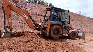 Case 770 Backhoe Drain Cutting | Powerful Machine Action vs JCB 🚜🔥