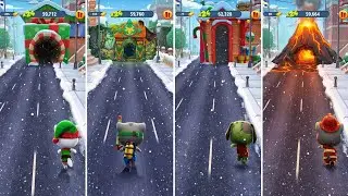 Talking Tom Gold Run: Elf Angela,Splashy Tom,Zombie Ben,Fireman Tom (Android/iOS) Gameplay