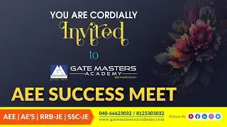 AEE Success Meet Invitation By GATE MASTERS ACADEMY | TGPSC | AEE  #aeetspsc #aeecivil #rrbjecivil