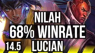 NILAH & Janna vs LUCIAN & Milio (ADC) | 68% winrate, 13/2/4, Rank 8 Nilah | NA Challenger | 14.5