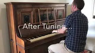 Before and after tuning........Piano has first tuning in over 40 years.