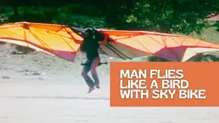 He Attempts The Impossible: To Fly Like A Bird with Skybike!