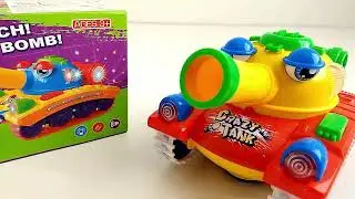 CRAZY TANK - TANQUE DE BRINQUEDO QUE ATIRA BOLINHAS E ANDA DE VERDADE