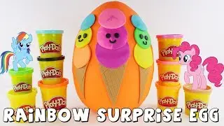 Rainbow Ice Cream Playdoh Surprise Egg | Toy Surprises by DCTC Amy Jo