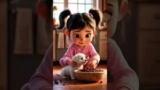Девочка и собачка #нейросетьзахватитмир #нейросеть #video #funny #anime #disney #dog  #cute #shorts
