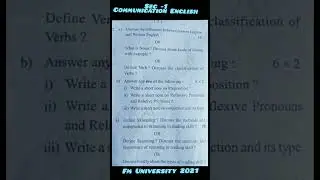 Communication English and grammar previous year question paper of FM University 2021.SEC-1#viral
