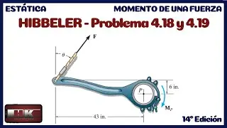 Estática Hibbeler. Problema  4.18 y 4.19. Momento de una Fuerza (14 Edición)