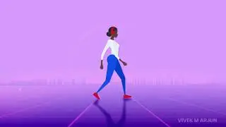 Women Walkcycle | WORKOUT MUSIC | Outrun Grid Animation Loop | Aftereffects | Trippy Trance