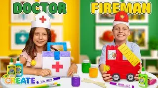 Everyday Heroes: Firefighter & Nurse Paper Crafts 🚒❤️ | Crayola Create