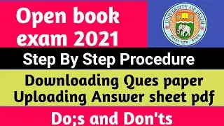 SOL open book exam Demo 2021| Du Sol Obe portal demo
