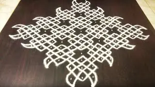 Festival kolam | Chikku kolam big 15x3x3 dots | Trendy and traditional rangolis