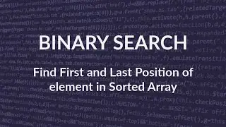 LeetCode || 704.Binary Search || 34.Find First and Last Position of Element in Sorted Array